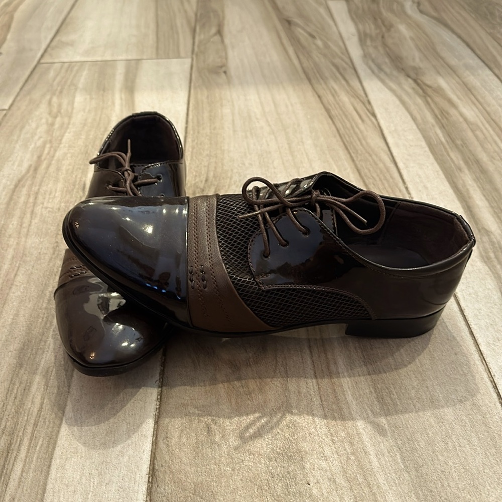 Brown Jingpin GDUINI Fuguixiangruihu Oxford Dress Shoes Size 265 American 8 1/2